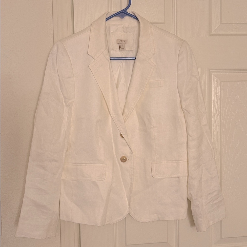 J. Crew Women's White Linen Blazer - Picture 1 of 16